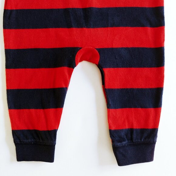 Baby Gap Rugby Striped Hooded Jumpsuit Size 12-18 Months - Picture 4 of 14